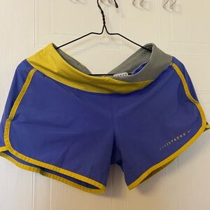 Nike Women's Athletic Shorts in Blue and Yellow
